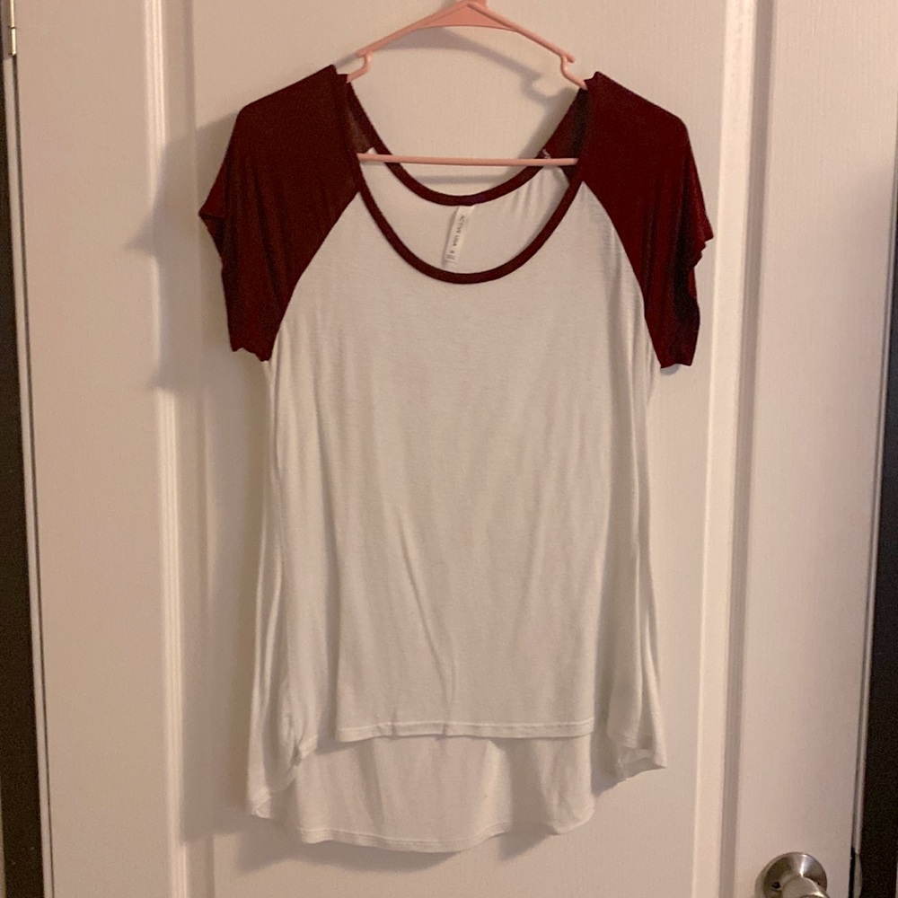 Red and White Baseball Tee